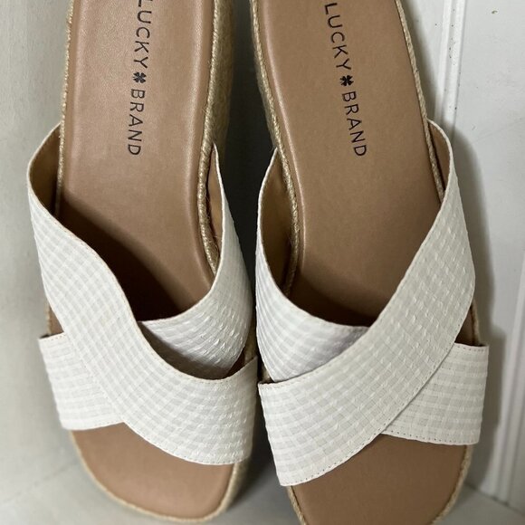 Lucky Brand Womens Gayte Printed Slip On Flatform Sandals Size 8.5 - Picture 1 of 7